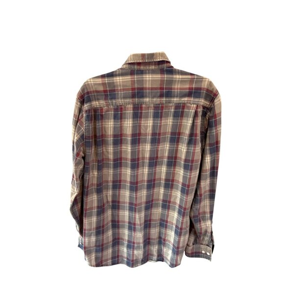 Weatherproof Vintage Plaid Flannel Shirt Red Blue Long Sleeve Button Up Men’s M - Picture 8 of 11
